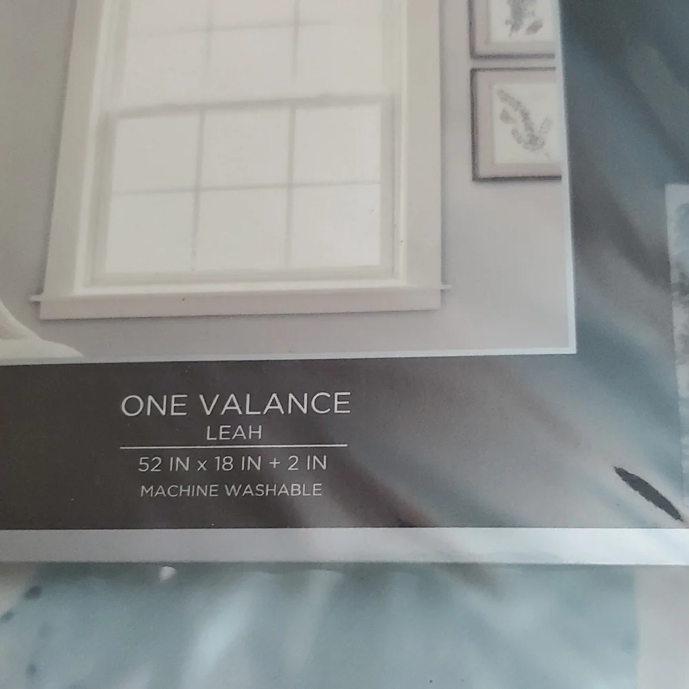 2 Half Moon Blue and White Valance Curtains 52x18x2
